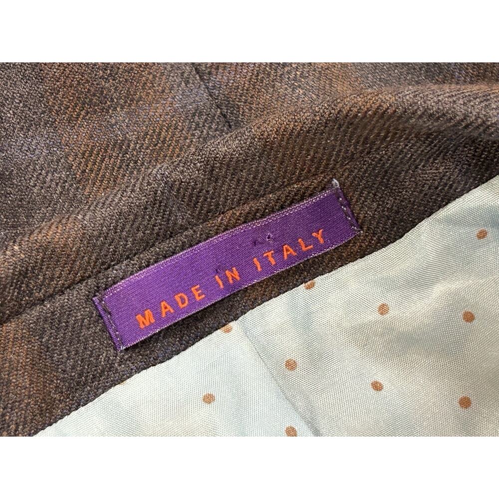 Kuhlman Cashmere Blazer Jacket Mens 50L-US 40L Brown & Gray Plaid Italian Tweed - Picture 11 of 11